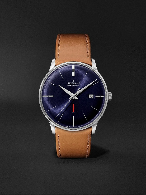 Photo: Junghans - Meister Gangreserve 160 Limited Edition Automatic 40.4mm Stainless Steel and Leather Watch, Ref. No. 27/4114.02