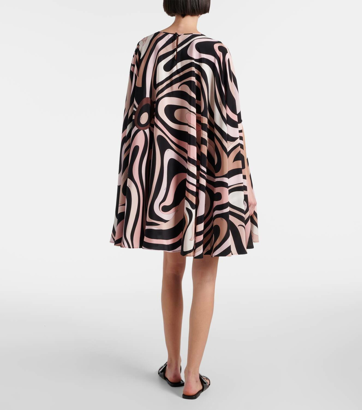Pucci Marmo caped crêpe de chine minidress