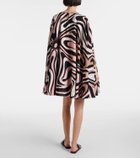 Pucci Marmo caped crêpe de chine minidress