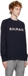 Balmain Navy French Terry Logo Sweatshirt