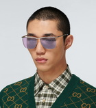 Gucci - Square-frame metal sunglasses