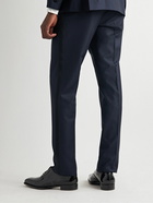 Boglioli - Slim-Fit Satin-Trimmed Wool-Blend Tuxedo Trousers - Blue