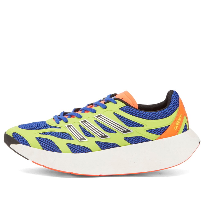 Photo: Adidas Running Men's Adidas Adizero Aruku Sneaker in Blue/Black/Solar Slime