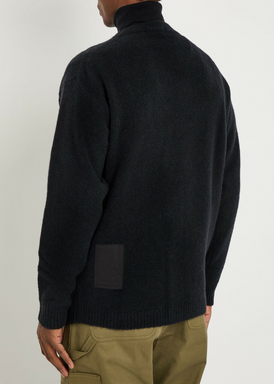 Ten C Wool-blend Cardigan Black