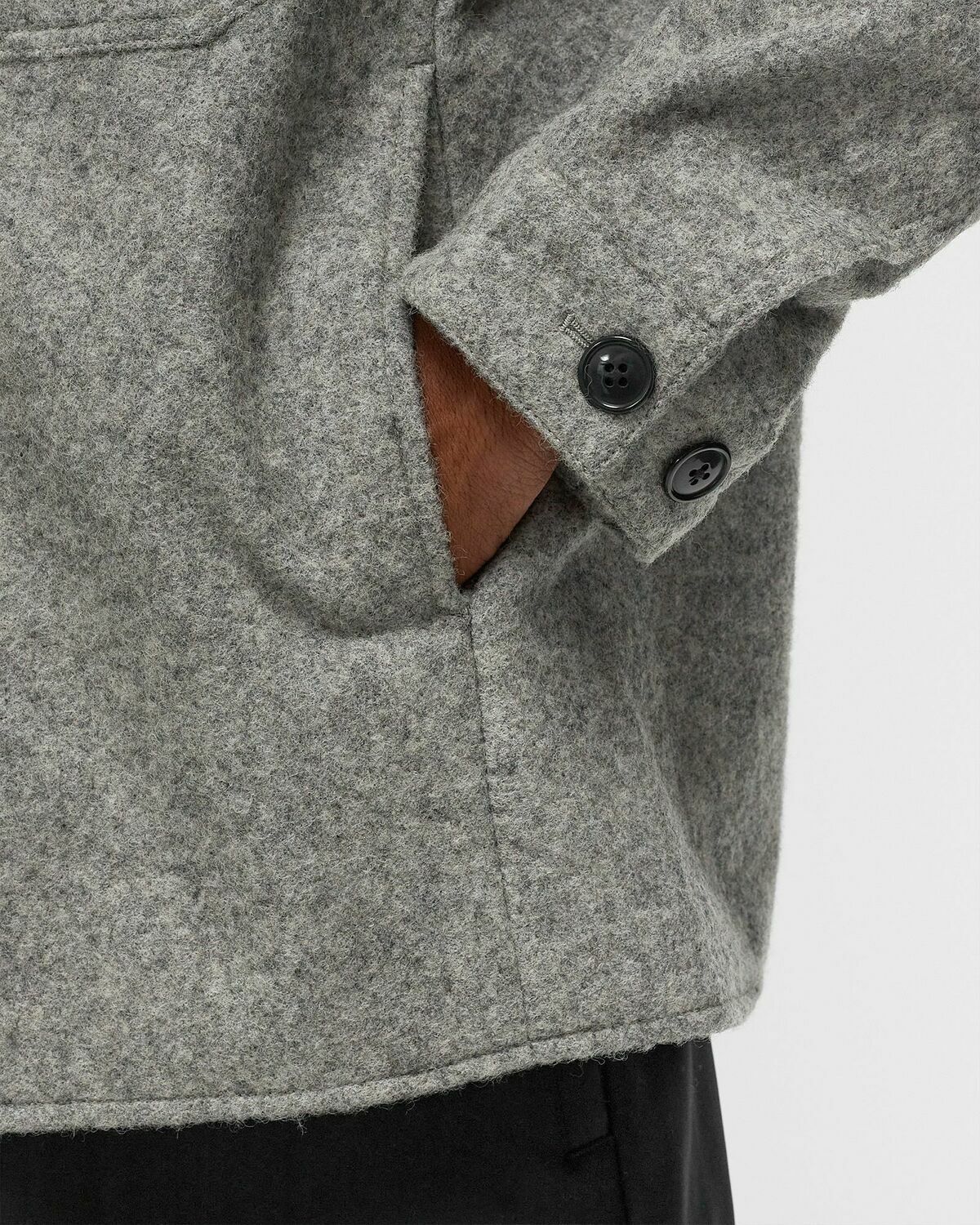 Woolrich Black Label Reflective Cropped Shirt Jacket Grey 