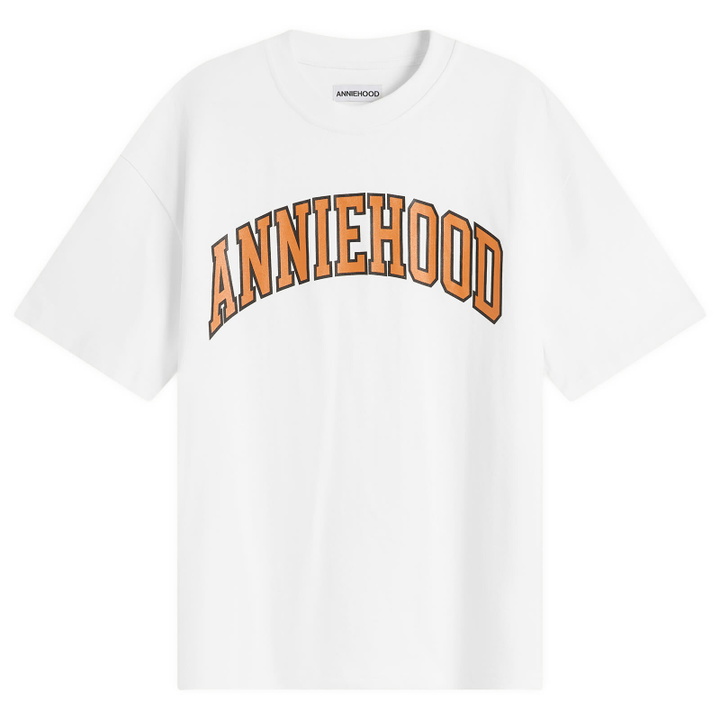 Photo: ANNIE HOOD Men's College Arch T-Shirt in White