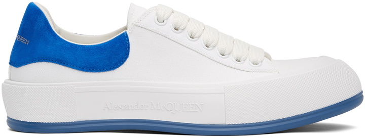 Photo: Alexander McQueen White & Blue Deck Plimsoll Sneakers