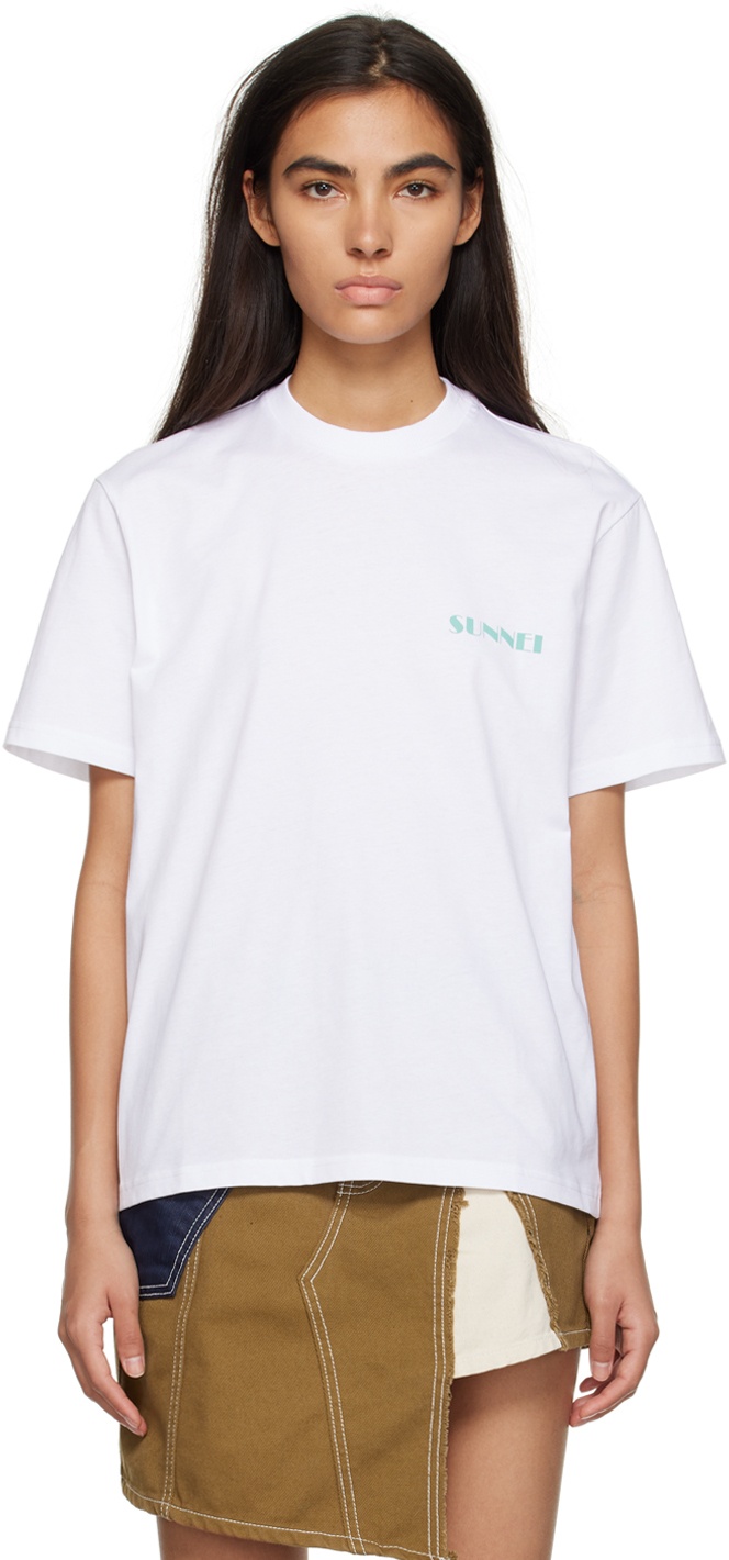 SUNNEI White Printed T-Shirt Sunnei
