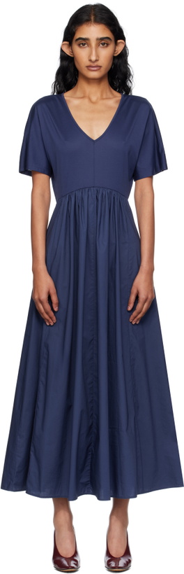 Photo: Weekend Max Mara Navy Bronzo Midi Dress