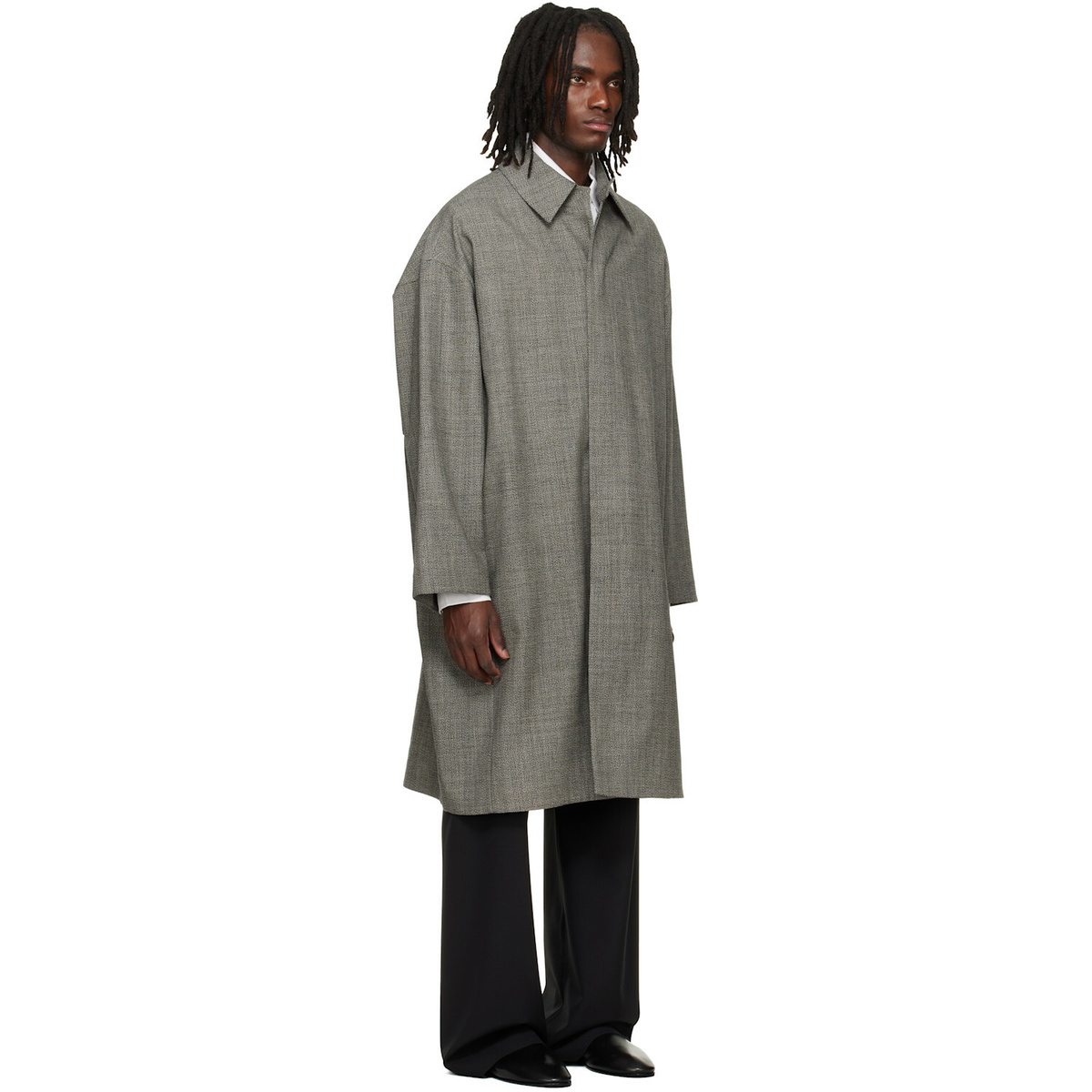 Fear of God Gray Mouline Wool Relaxed Trench Coat