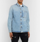 Off-White - Logo-Print Denim Shirt - Blue