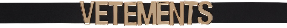VETEMENTS Black Iconic Logo Belt