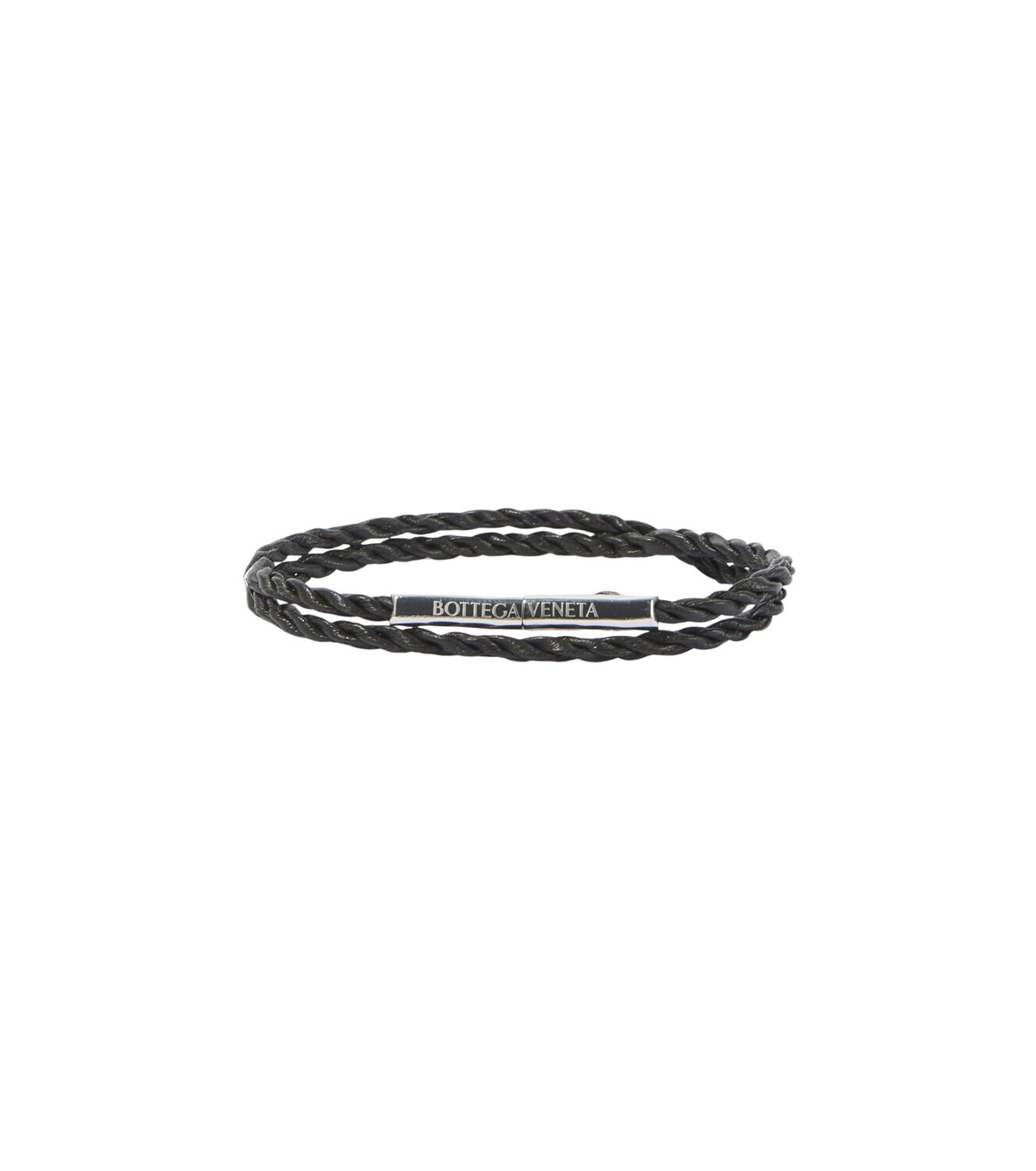 Bottega Veneta - Intrecciato Leather and Silver Bracelet - Men