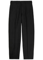 Vowels Tapered-leg Wool-blend Trousers Black