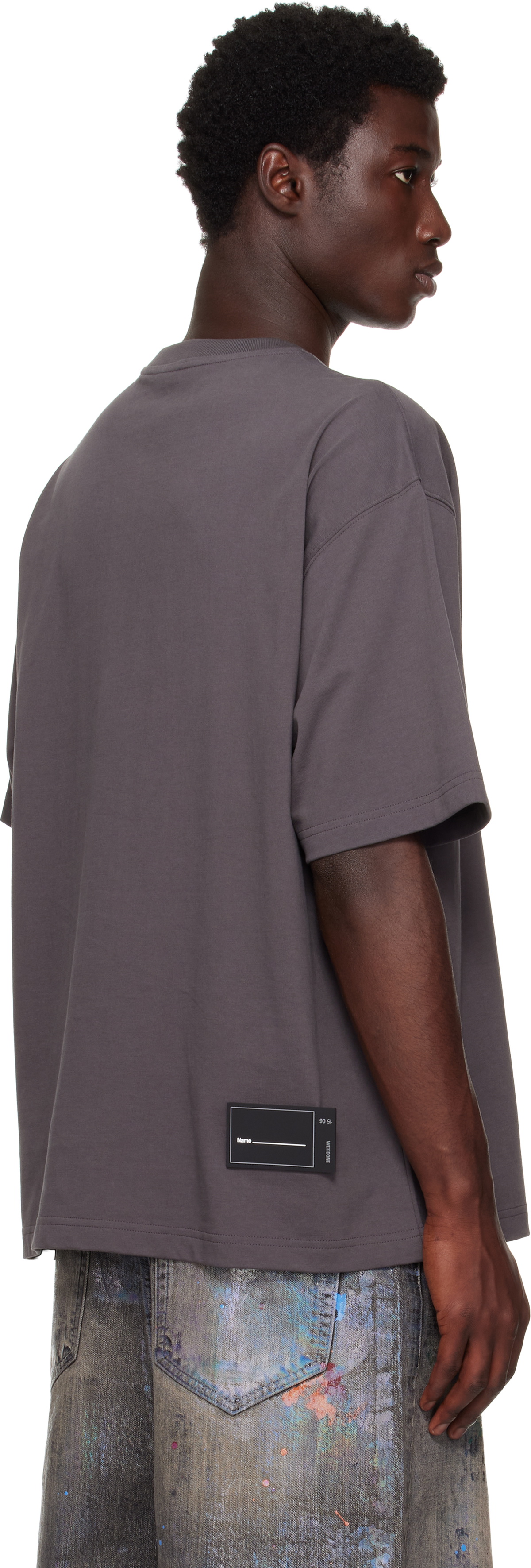 We11done Gray 'WD' Logo T-shirt We11done