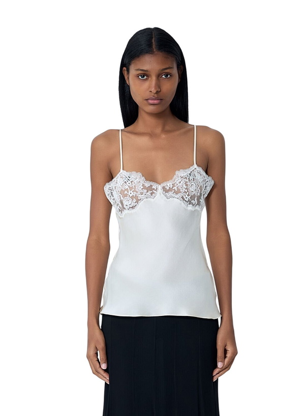 Photo: Chloé Silk Satin And Lace Tank Top