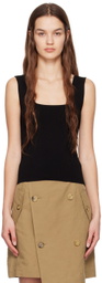 DRAE Black Square Neck Tank Top