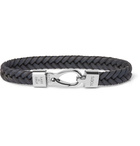 Tod's - Woven Leather and Silver-Tone Bracelet - Blue