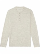 Club Monaco - Space-Dyed Wool-Blend Henley T-Shirt - Neutrals