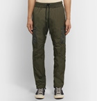 John Elliott - Himalayan Tapered Canvas-Trimmed Nylon Drawstring Cargo Trousers - Green