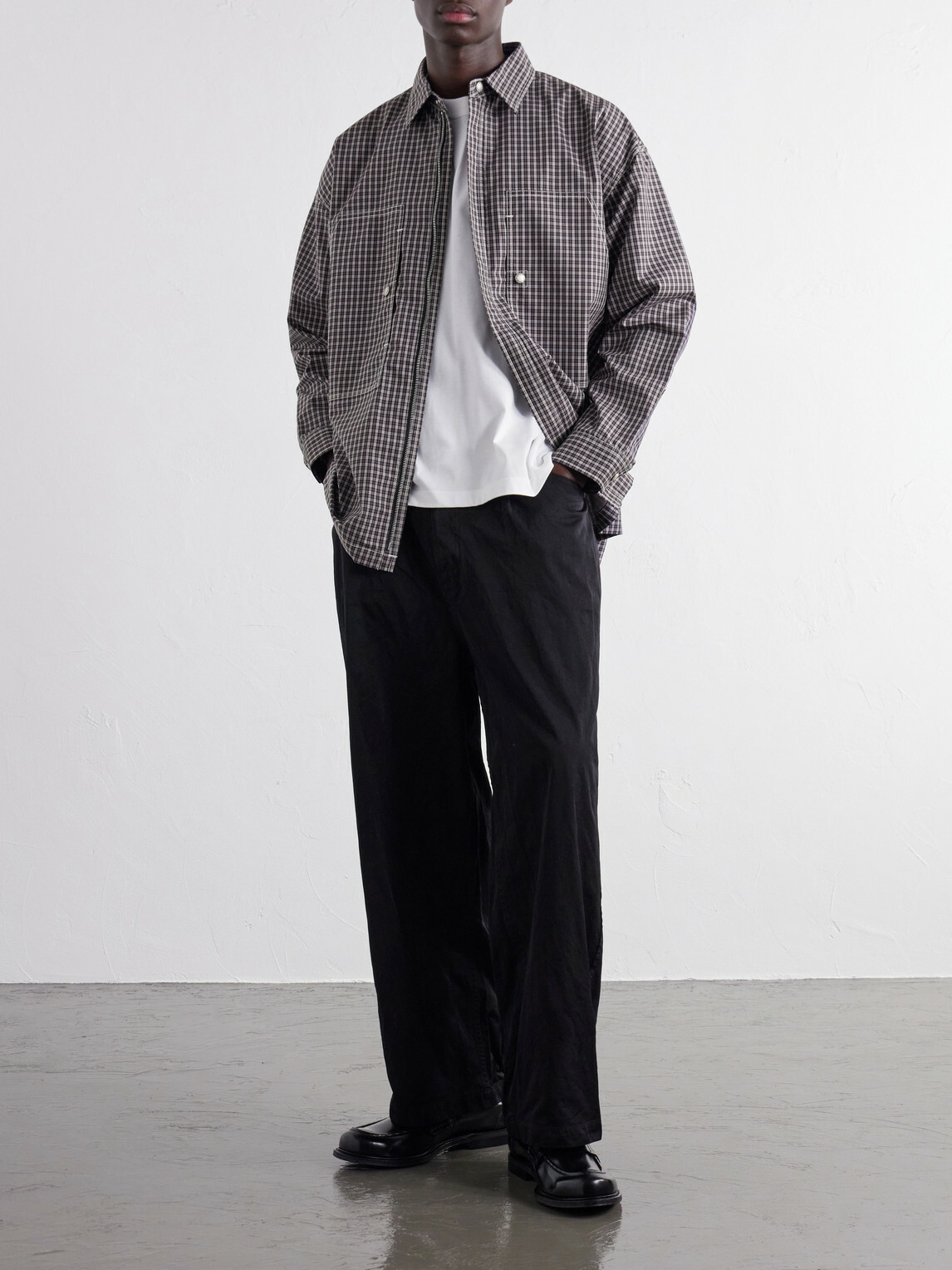 COMME DES GARÇONS HOMME - Checked Cotton-Shell Overshirt - Black