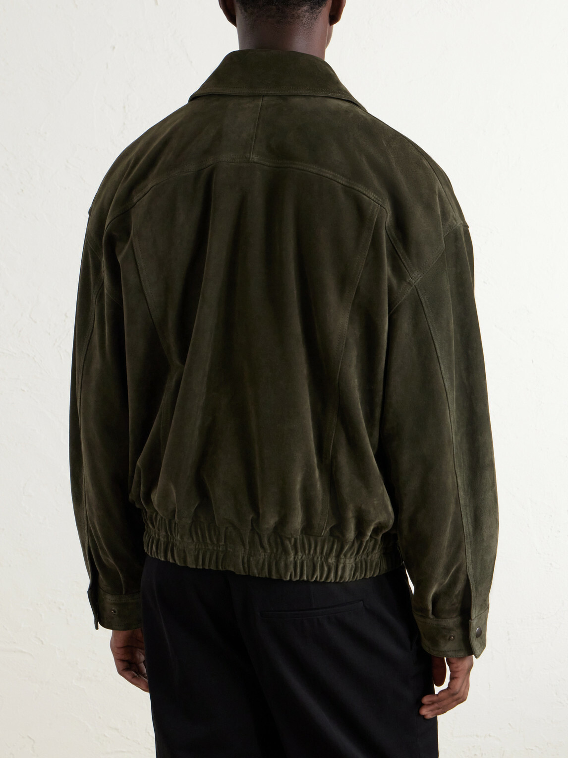 SAINT LAURENT - Suede Blouson Jacket - Green