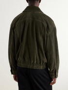 SAINT LAURENT - Suede Blouson Jacket - Green
