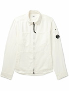 C.P. Company - Logo-Appliquéd Cotton and Linen-Blend Twill Jacket - Neutrals