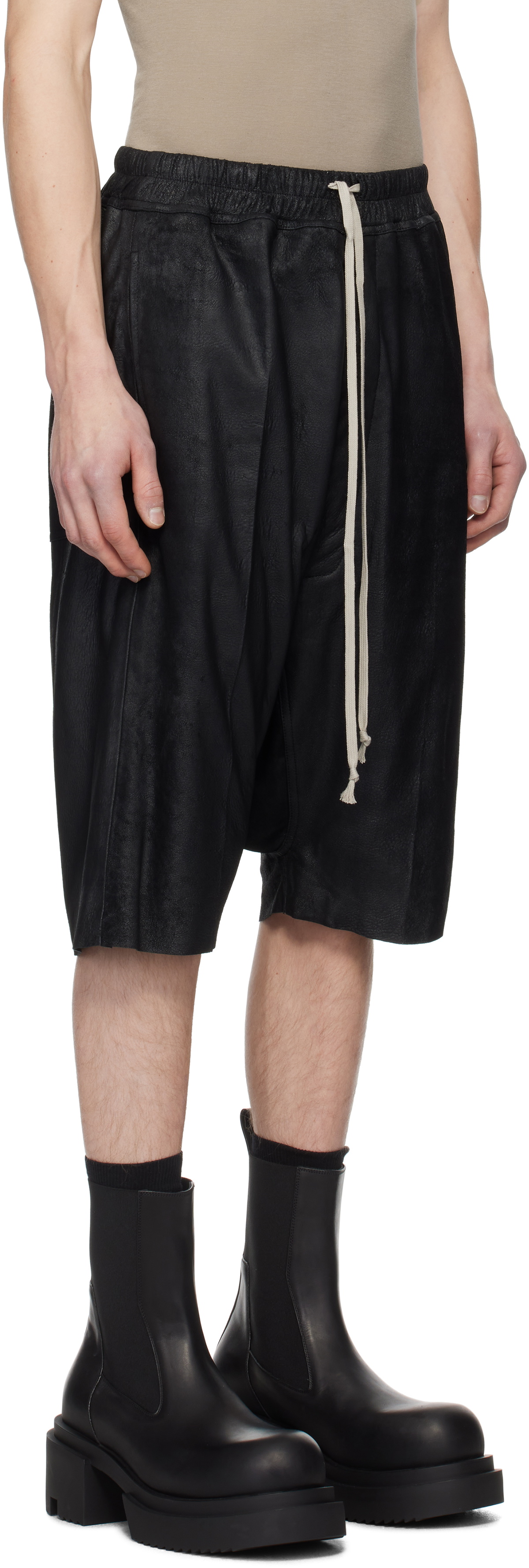 Rick Owens leather pods shorts ポッズショーツ