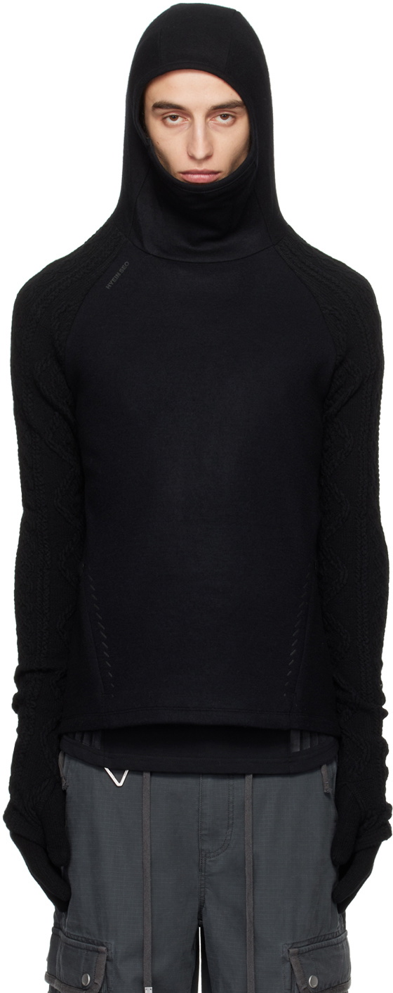 HYEIN SEO Black Techwool Hoodie & Gloves Set Hyein Seo