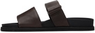 BOSS Brown Leather Slides