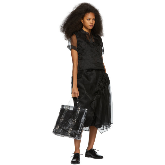 Chika Kisada Black Silk Tulle Gathered Skirt