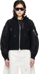 sacai Black Sponge Sweat Hoodie