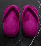 Balenciaga Jet Lag velvet platform thong sandals