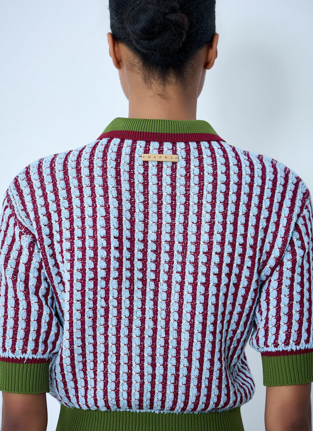 Marni Textured Knit Polo Sweater