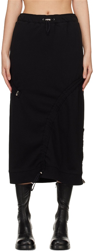 Photo: lesugiatelier Black Shirring Midi Skirt