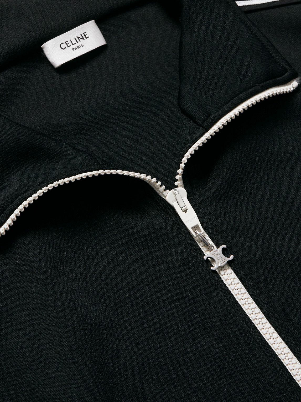 CELINE - Striped Jersey Track Jacket - Black Celine