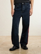 NAHMIAS - Destroyed Wide-Leg Striped Jeans - Blue