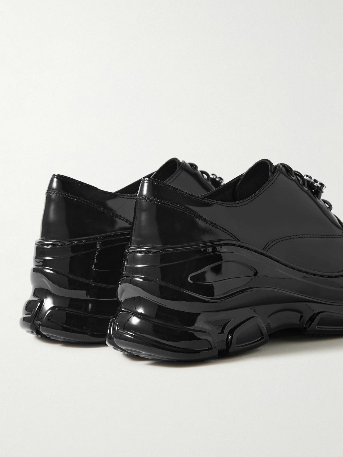 Simone Rocha - Embellished Patent-Leather Brogues - Black