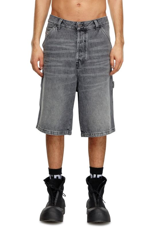Photo: Diesel Hemp denim utility shorts - Denim short pants Mens in Black