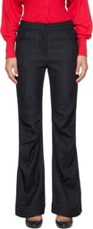 OPEN YY Black Stripe Tailored Bootcut Trousers