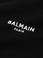 Balmain - Logo-Flocked Cotton-Jersey Sweatshirt - Black