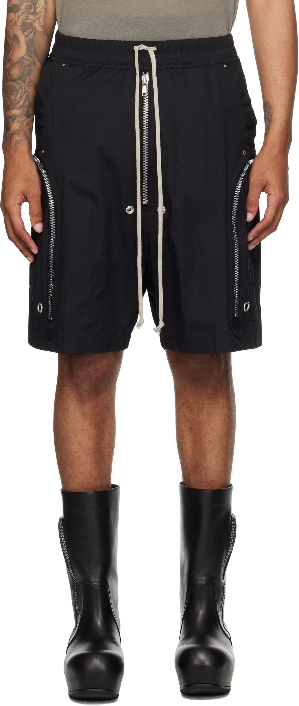 Rick Owens Black Drawstring Karloff Boxer Shorts Rick Owens