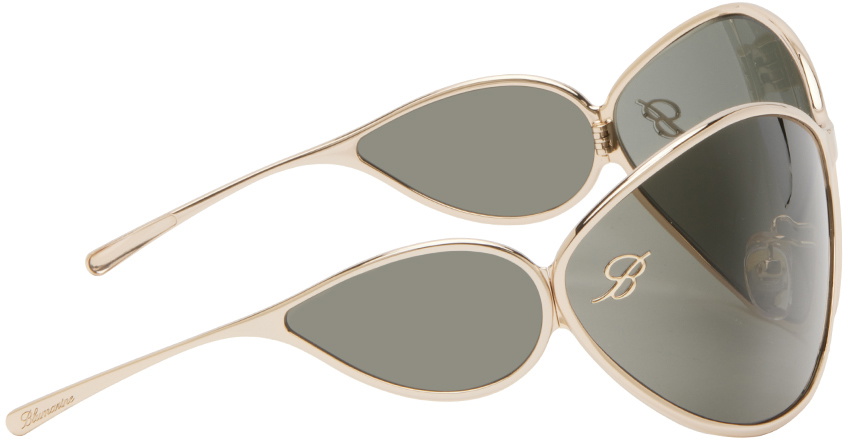 Blumarine Gold Wraparound Sunglasses