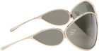 Blumarine Gold Wraparound Sunglasses