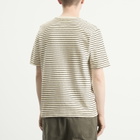 Folk Men's Textured Stripe T-Shirt in Ecru/Black