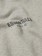FEAR OF GOD ESSENTIALS - Logo-Print Cotton-Blend Jersey Mock-Neck Sweatshirt - Gray