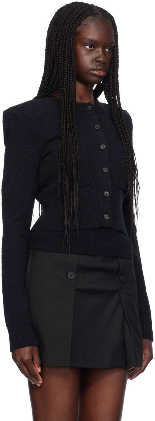 WARDROBE.NYC Black Padded Shoulder Cardigan