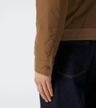 Moncler Shearling-trimmed suede down jacket