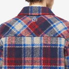 Isabel Marant Men's Kervon Padded Check Overshirt in Blue/Red